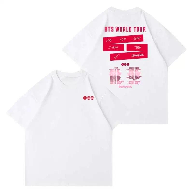 Kpop BTS 2026 Welttournee Arirang Gleicher Stil T-Shirt Herren Damen Mitglieder Namensliste Druck Lässiges Kurzarm-T-Shirt Koreanische Fans Geschenk