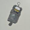 Cute Cartoon Grey Cat Plush Keychain Card Holder Mini Wallet ID Badge Case School Pass Bag Charm