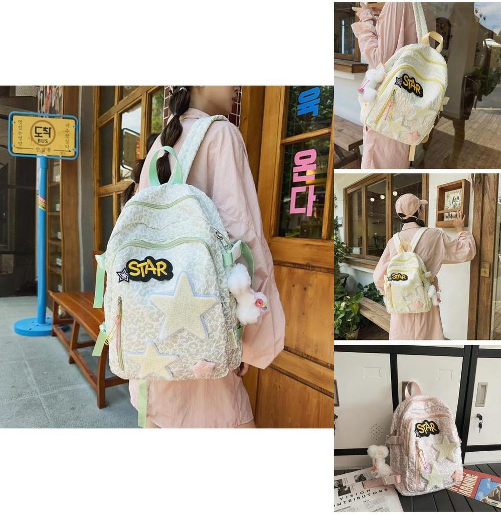 Cute Korean Style Nylon School Backpack For Girls Breathable And Lightweight Durable With High Color Value