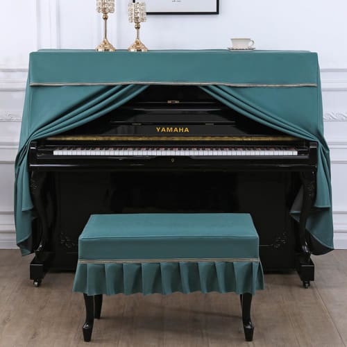 Xiraivke Piano Cover, Upright Piano Cover, Piano Pedal Cover, Full Cover, European Frill Simple Thick Solid Color Stylish Piano Cover (Regular piano c