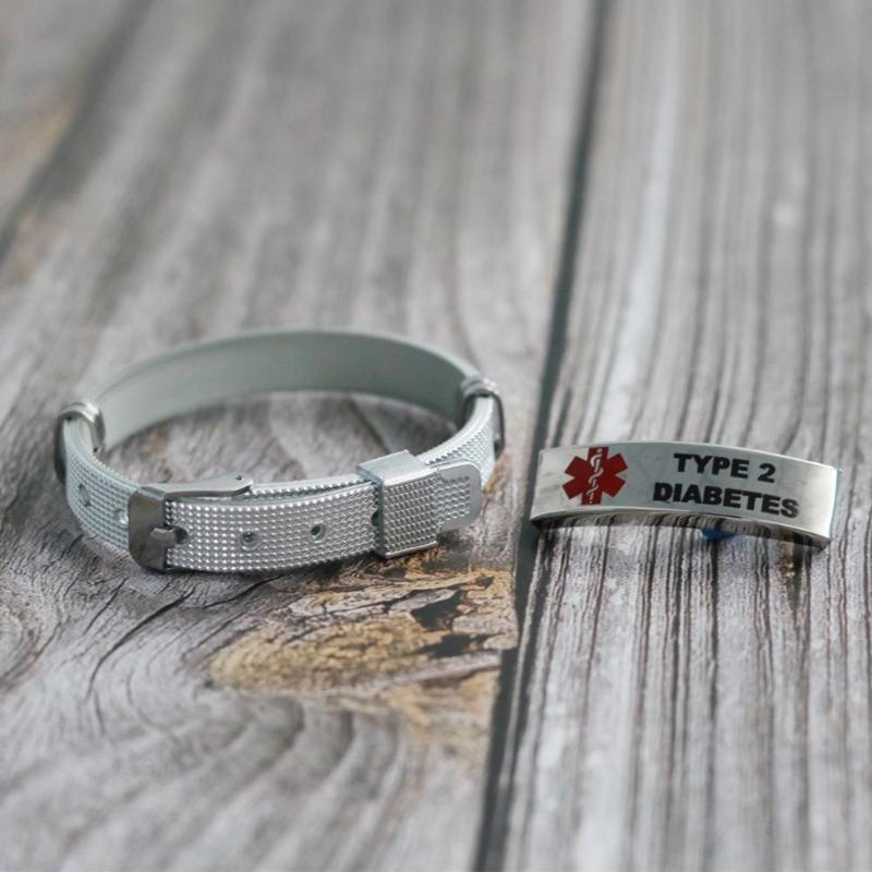 Stainless Steel Medical Alarm Bracelets Adjustable Wristband Emergency Medical Bracelets Medical Alert IDs Bracelet