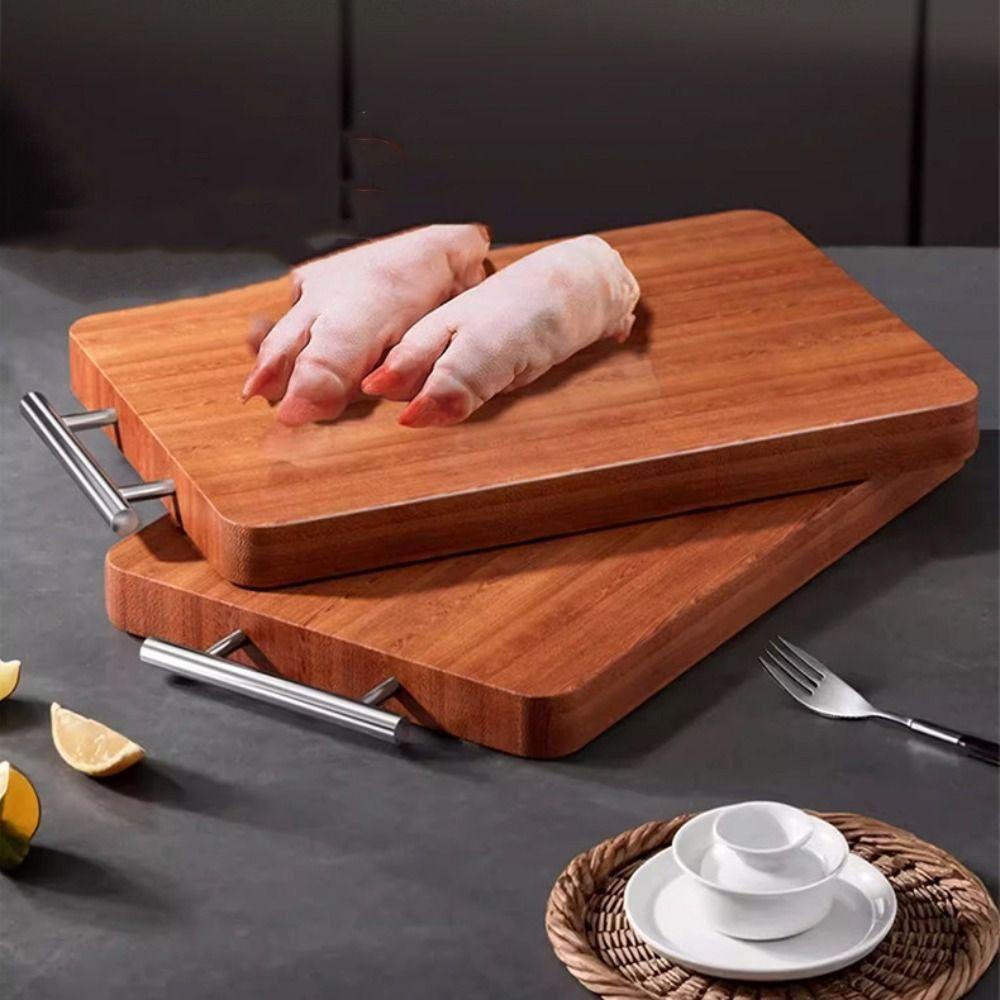 Anti-slip Design Wood Cutting Board Stainless Steel Hangers Cheese Board Chopping Board  Restaurant