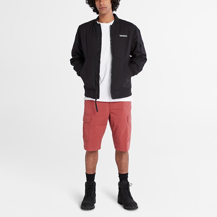 Timberland Solid Color Outdoor Casual Water-Resistant Lightweight Flight Cotton Jacket Men Jackets Black A6Q2D-001