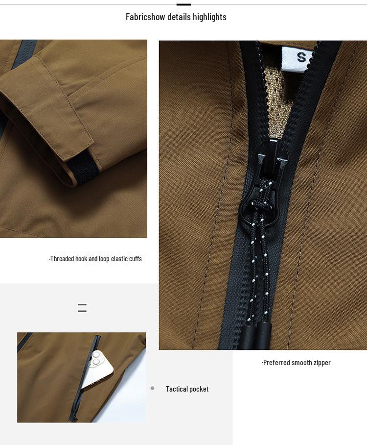 Mountain Outdoor Couple Windbreaker: Colorblock Hooded Jacket – Breathable, Windproof, Waterproof, Stain-Resistant Mountaineering Wear