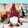 Festive Rudolph Plush Decoration Snowflake Cap Checkered Christmas Material