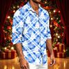 Men's Casual Long Sleeve Shirt with Christmas Print for Spring, Fall and Everyday Wear