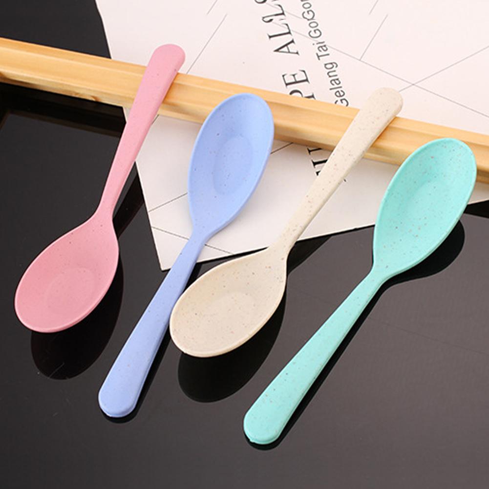 Wheat Straw Spoon 4pcs Wheat Straw Material, Safe and Non-toxic