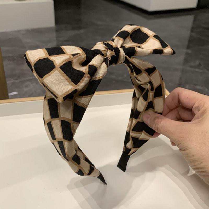 

Повязка на голову с бантом в виде ромбов, новинка 2023 года, повязка на голову с рисунком зебры в иностранном стиле, повязка на голову с леопардовым принтом