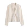 Za Export New Arrival Women's Clothing ZR Fashion Style Fashion Stylish Casual Cotton V Neck Long Sleeves Jacket Outwear