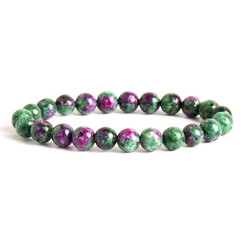 Natural Stone Bracelet Green Purple Marquise Crystal Beads Elastic Stretch Bracelet for Women Girls Fashion Jewelry