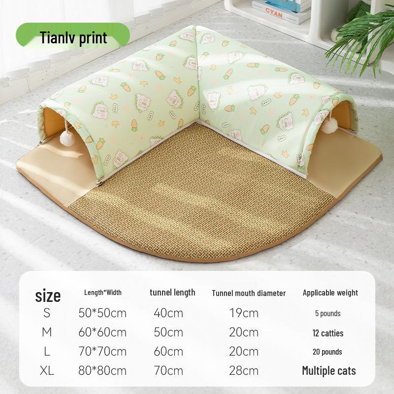 Breathable Spring/Summer Cat Tunnel & Bed Combo for Play and Relaxation