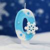 0-9 Numbers Snowflake Birthday Candles, Blue Glitter Style, Children's Girls' Birthday Party, Cake Decoration Candles