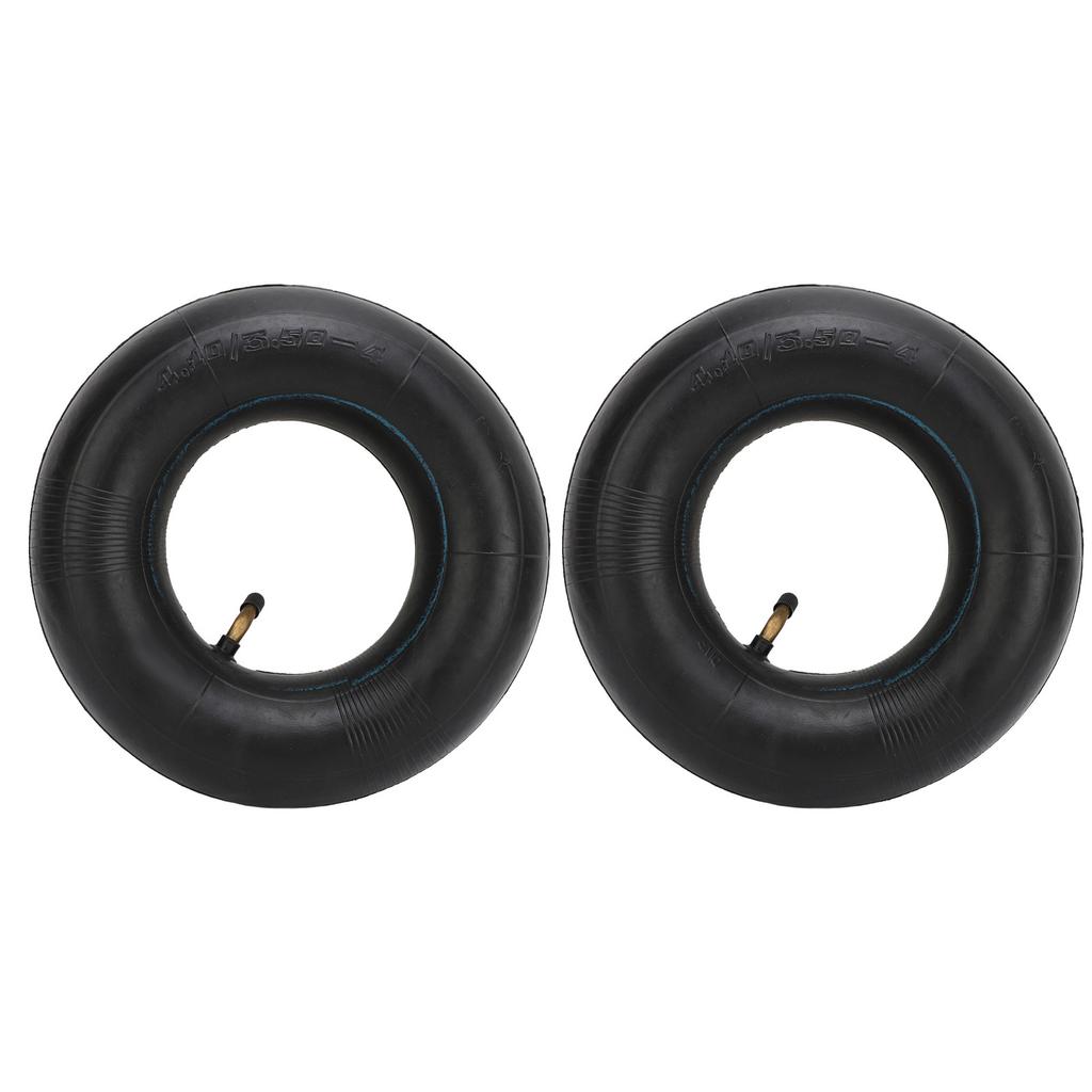 2PCS 4.10 3.50‑4 Inner Tubes with TR87 Bent Valve Stem Rubber Heavy Duty for Garden Cart Tractors Snow Blowers