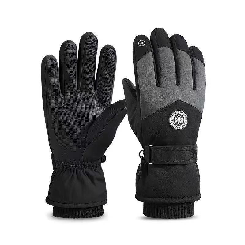 Winddichte, wasserdichte Skihandschuhe für das Radfahren im Freien im Winter, warm und kältebeständig mit Touchscreen-Funktion und dickem Samtfutter.