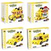 Anime Pokemon Pikachu Mini Cartoon Elf Ball Car Food Truck Building Blocks DIY Model Assembled Block Brick kids Puzzle Toys