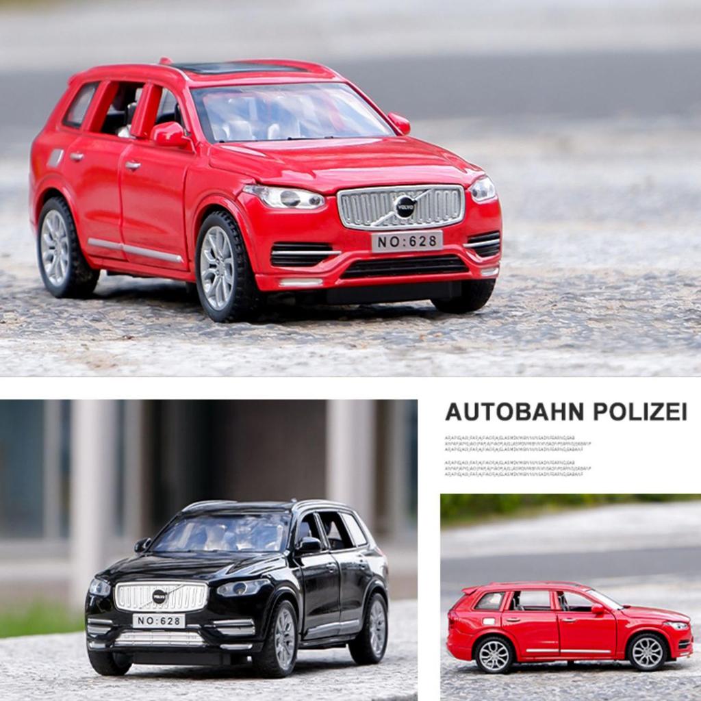 1/32 Scale XC90 Diecast Car Model Toy, Pull Back Toy Vehicle with Sound and Light for Kids Toddler Boys Girls Gift Collection