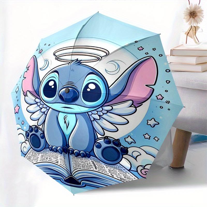 Angel Stitch,Cartoon Character Themed folding umbrella, the best choice for gift giving, 8 ribs, casual, durable, lightweight and portable t
