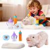 Pretend Play Piggy Toy With Baby Bottle Accessories Soft Silicones Yellow Outfit Educational Imaginative Kids Gift