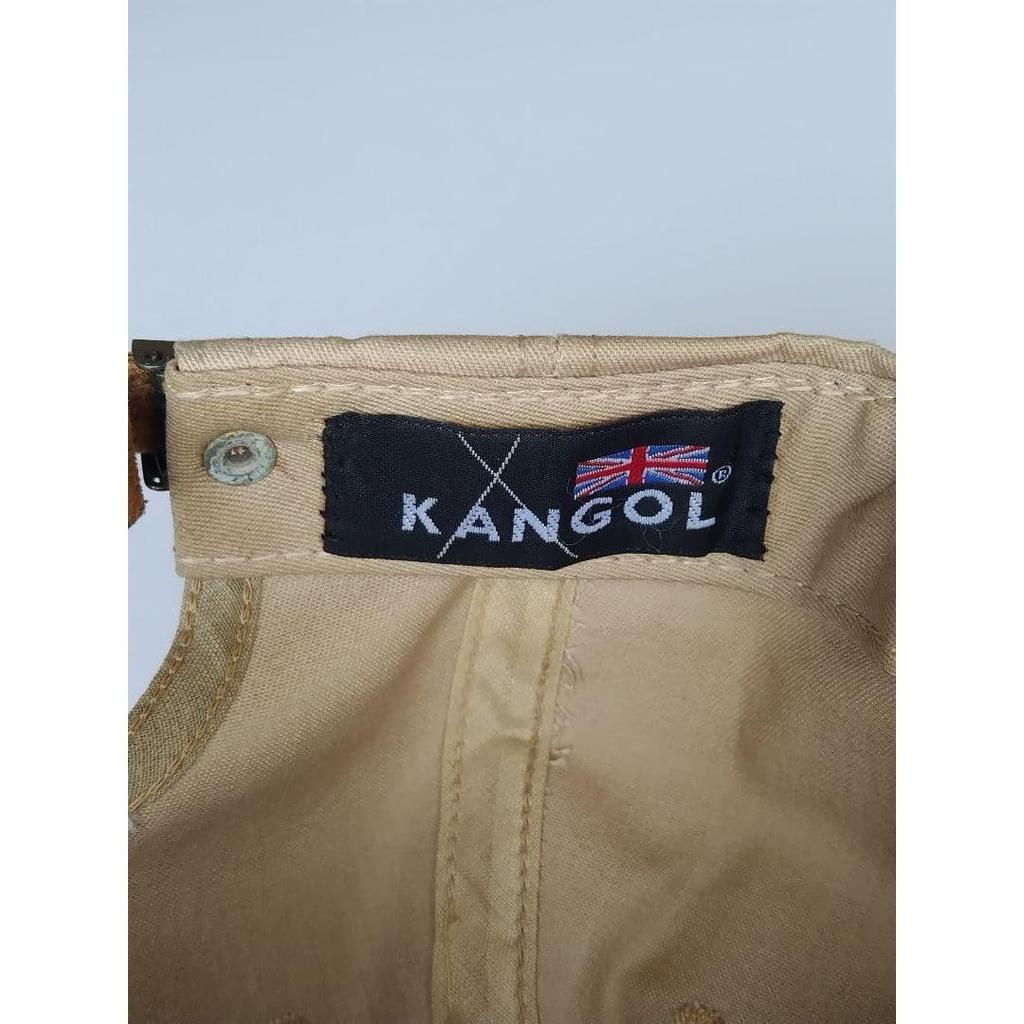 Used Mid 90s KANGOL 5 Panel Cap Made in USA Black Tag Leather