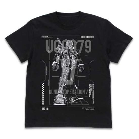 

Cospa Mobile Suit Gundam Operation V Gundam BLACK XL size RX-78-2 T-shirt чёрный