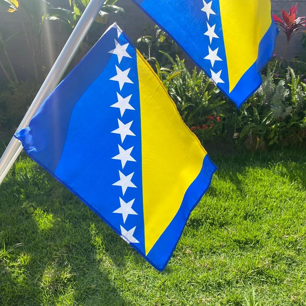 90 * 150 cm(3*5 Fuß) Bosnien und Herzegowina Flagge Polyester Flagge Banner mit Zwei Metallösen Lichtecht Lebendige Farben