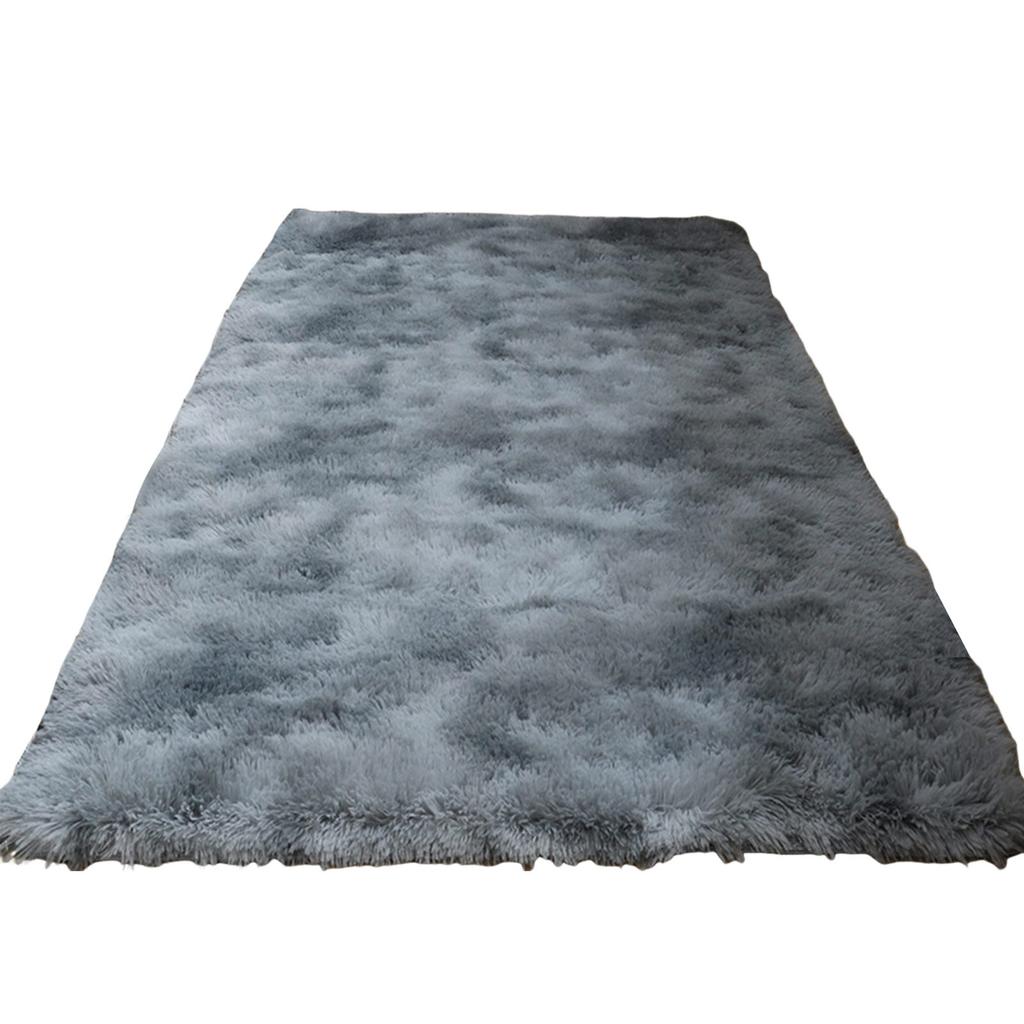Tie Dye Shaggy Silk Wool Area Rug 40x60cm Modern Square Plush Carpet Soft Carpet for Living Room Bedroom Decor