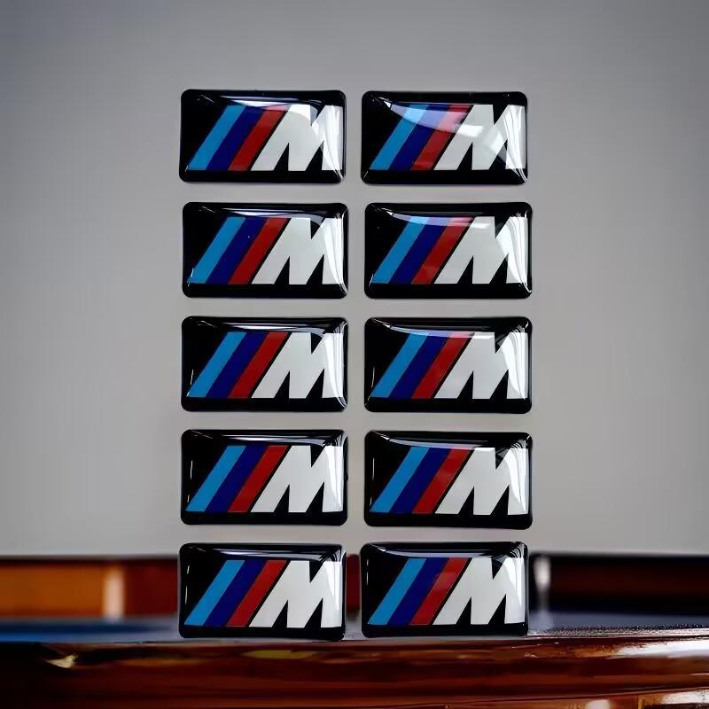 For BMW M Performance E46 E90 F10 F30 X3 F20 E60 E70 E39 E36 E87 X7 4pcs Car Logo Glue Sticker Steering wheel Decals Labeling NQW8