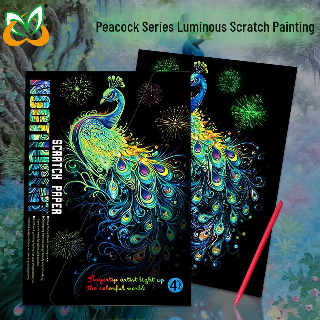 

«Набор для рисования светящимися чернилами серии Peacock — креативный подарок формата А4» 31.5x21.4cm