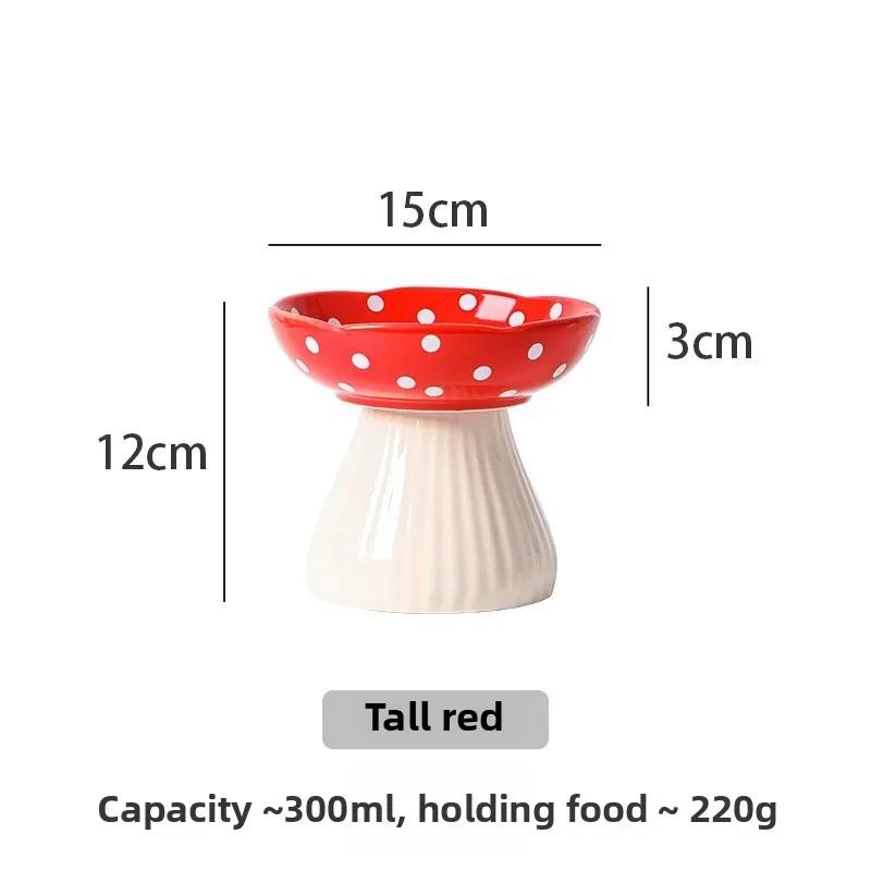 Mushroom Bowl Pet Cat Feeding Bowl Resin Home Decoration Outdoor Statues Crafts Ornaments Cat Water Feeding Neck Protection Bowl