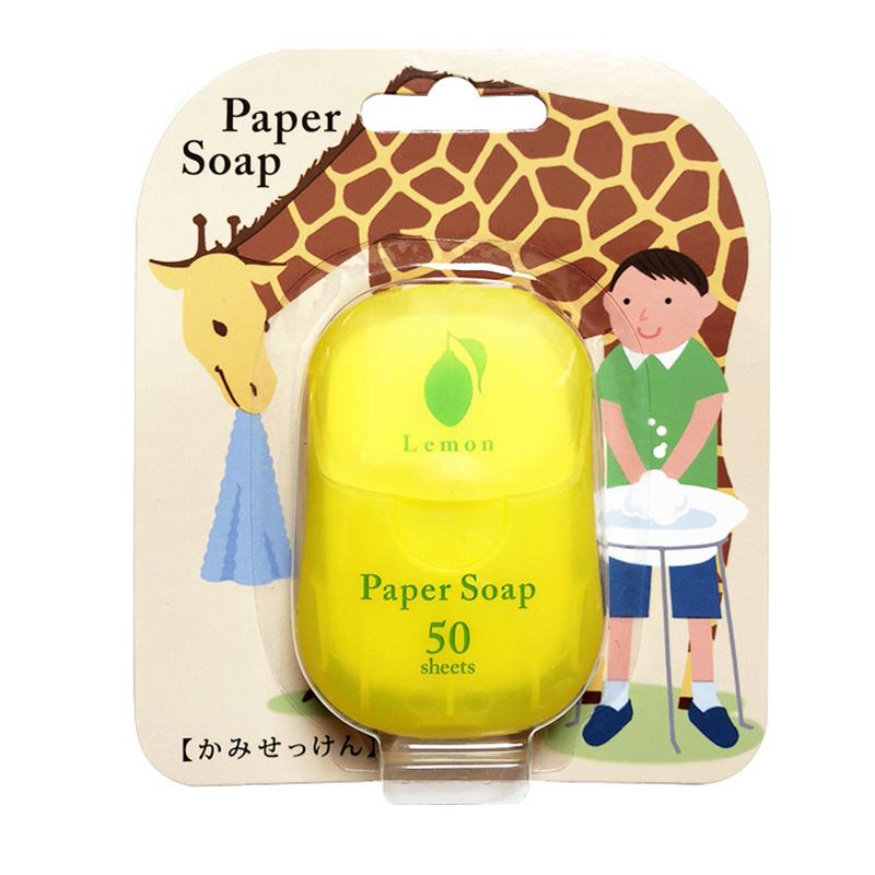 50Pcs/Box Portable Disposable Soap Paper Travel Washing Hand Bath Clean Scented Slice Sheets Mini Paper Soap Bathroom Supplies