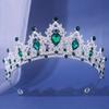 Wedding Hair Accessories Headpieces Head Jewelry Wedding Hair Tiara Crystal Bridal Tiara Crown Silver Color Diadem Veil Tiaras