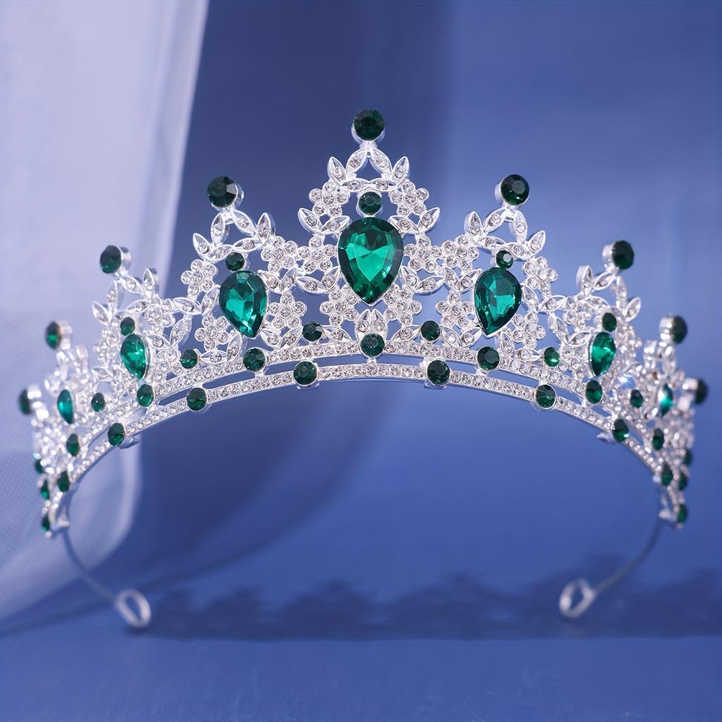 Wedding Hair Accessories Headpieces Head Jewelry Wedding Hair Tiara Crystal Bridal Tiara Crown Silver Color Diadem Veil Tiaras