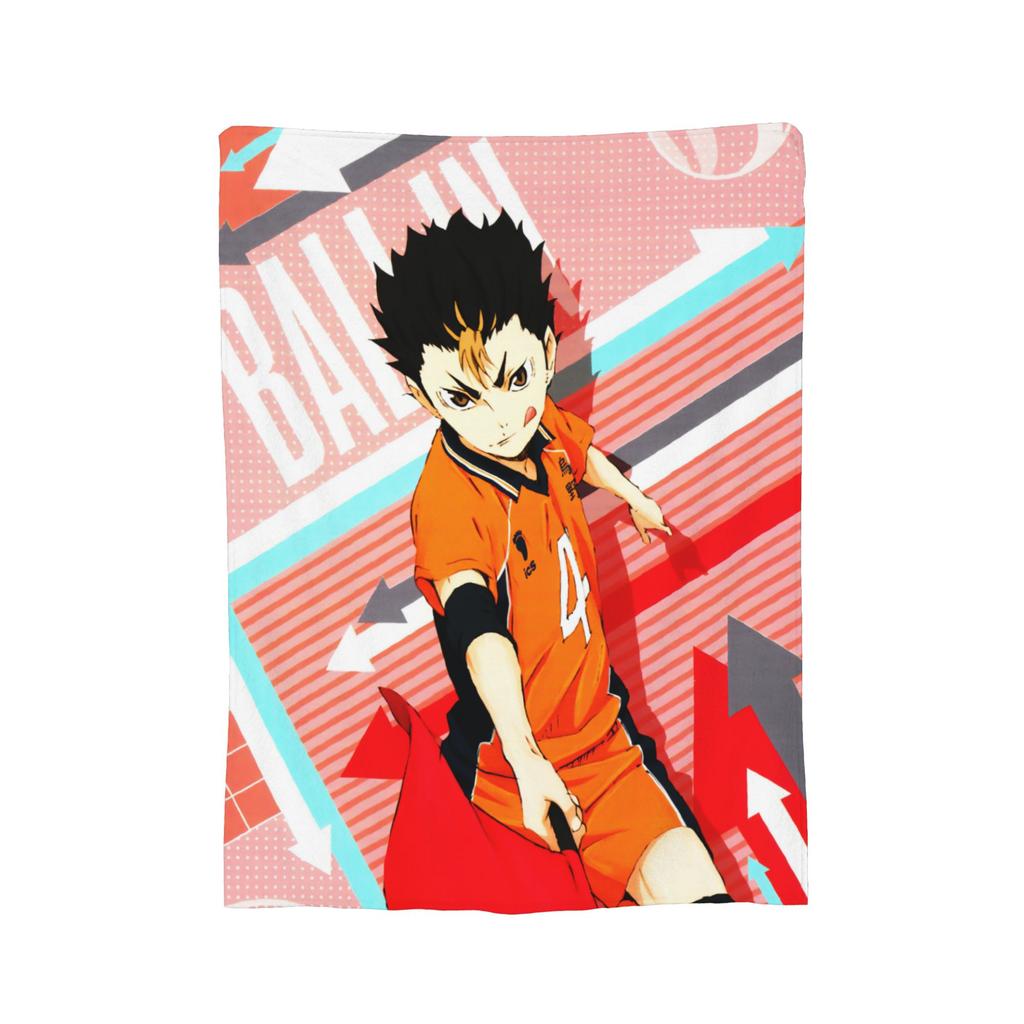 Haikyuu Japanese Anime Blanket Flannel Summer   Multifunction Ultra-Soft Throw Blanket for Home Couch Bedspreads