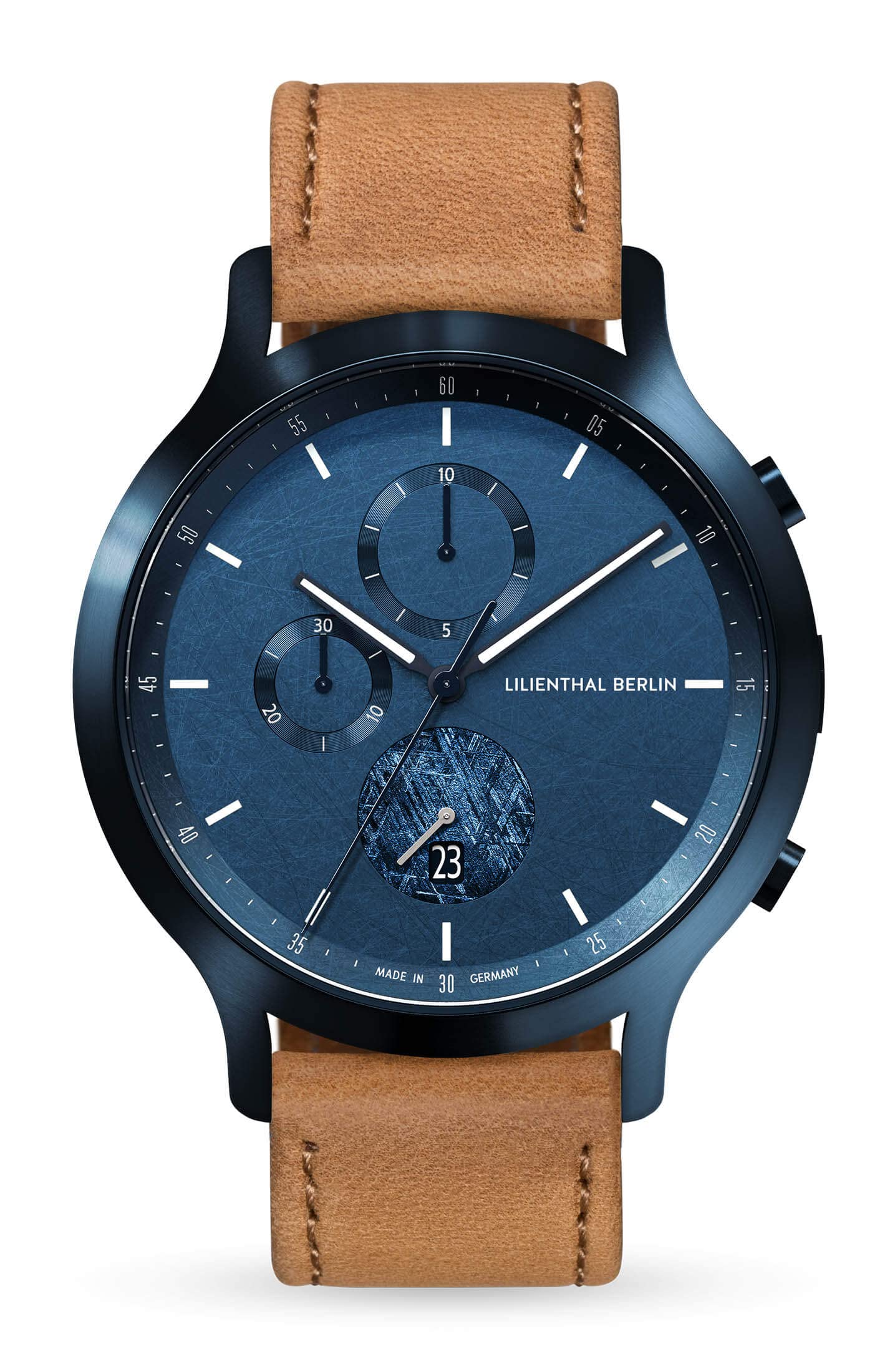 

Lilianthal Berlin Brown Chronograph Watch with Date and Limited Made in Men s Meteorite, Edition, Germany, C01-LE-MTRII-B006EB синій