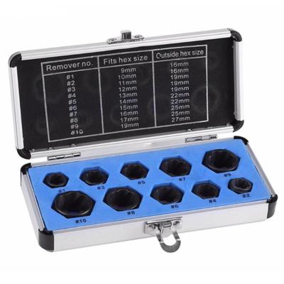 10x Negro Coche Métrico Roto Perno Remoción Remover Extractor Conjunto De Perno Tuerca Dañada