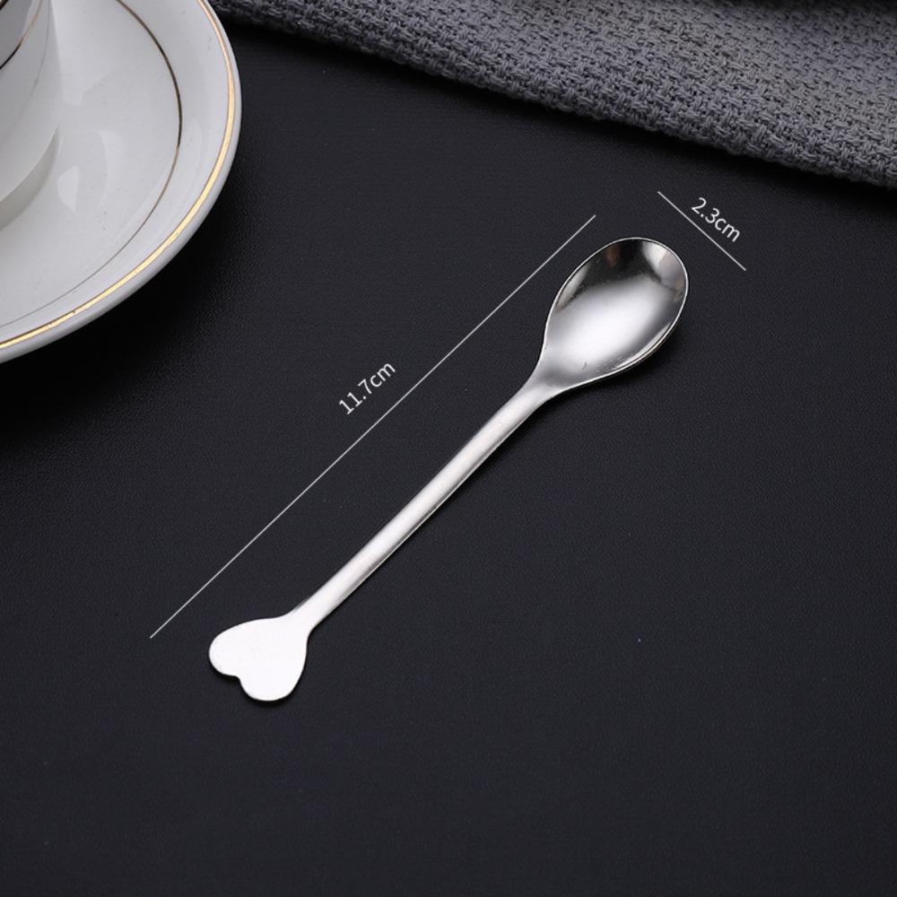 6PCS Love Handle Mini Tea Spoon Household Coffee Spoon New Dessert Spoon  Bar Accessories