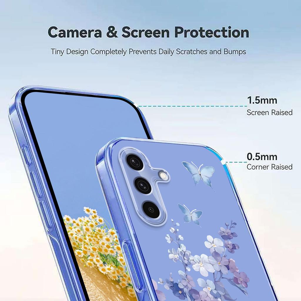 Für Samsung Galaxy A37 5G Hülle Schmetterling Blumenmuster Druck TPU Handy Rückseite