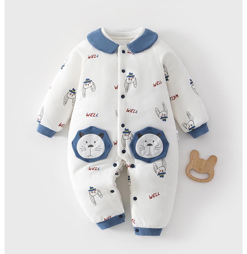 Gesteppter Baby-Overall: Warmer Herbst/Winter Baumwoll-Body für draußen, 120g