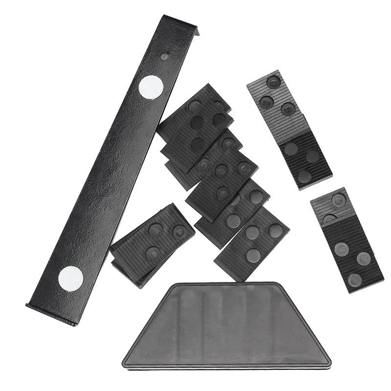 

A84E-Wood Laminate Flooring Installation Tool Squeaky Floor Repair Kit With 20Pcs Spacers Flooring Tool Set чорний
