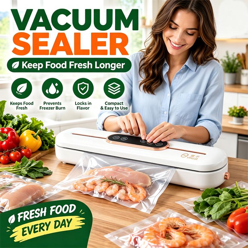 Mini Vacuum Sealer – Keep Food Fresh Longer, Compact & Automatic