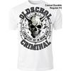 Men'S Vintage Streetwear T-Shirt - Black Retro Criminal Graphic Tee with Skull And Wings Design | Oldschool Criminal Print - Regular Fit, Short