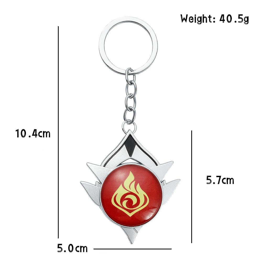 Genshin Impact Snezhnaya Feuerelement Gottauge Moe Schule Kultureller Schlüssel Mobiles Foto Souvenir [Sizuuenn] Schlüsselanhänger, Leuchtend, Cosplay, Merchandise,