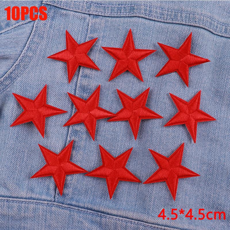 5/10/30 шт. Мультяшные вышитые нашивки Красный Белый Желтый Звезда/Сердце Любви Нашивка Пришивные нашивки Для одежды Гладящие наклейки