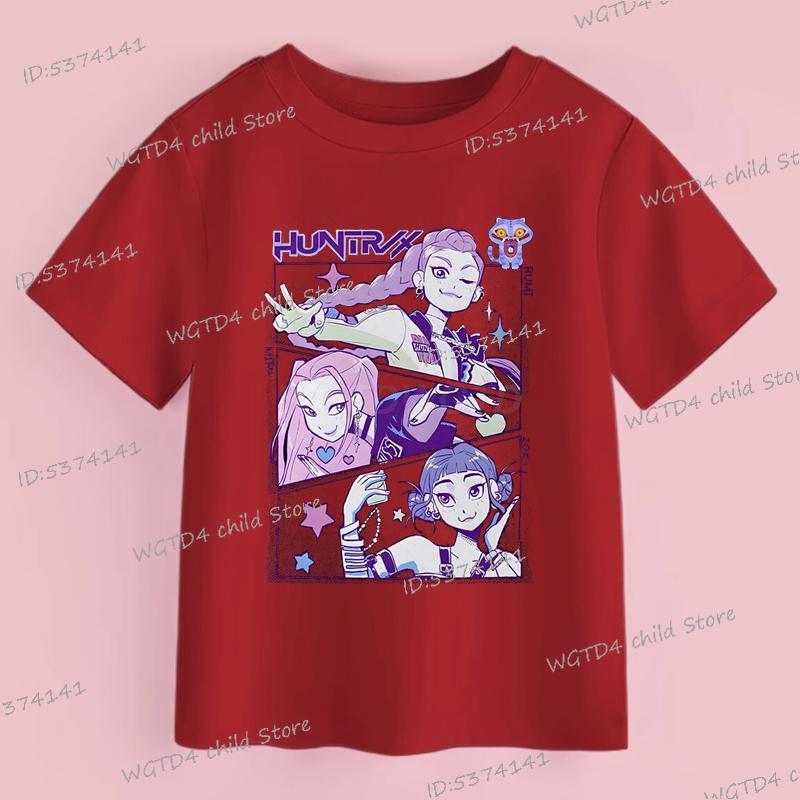 Fashion Casual Kids T-shirt KPop Demon Hunters Cool Girls Tee Top Funny Gift for Fans Cotton Tshirt 2025 Movie Print Kids Tees