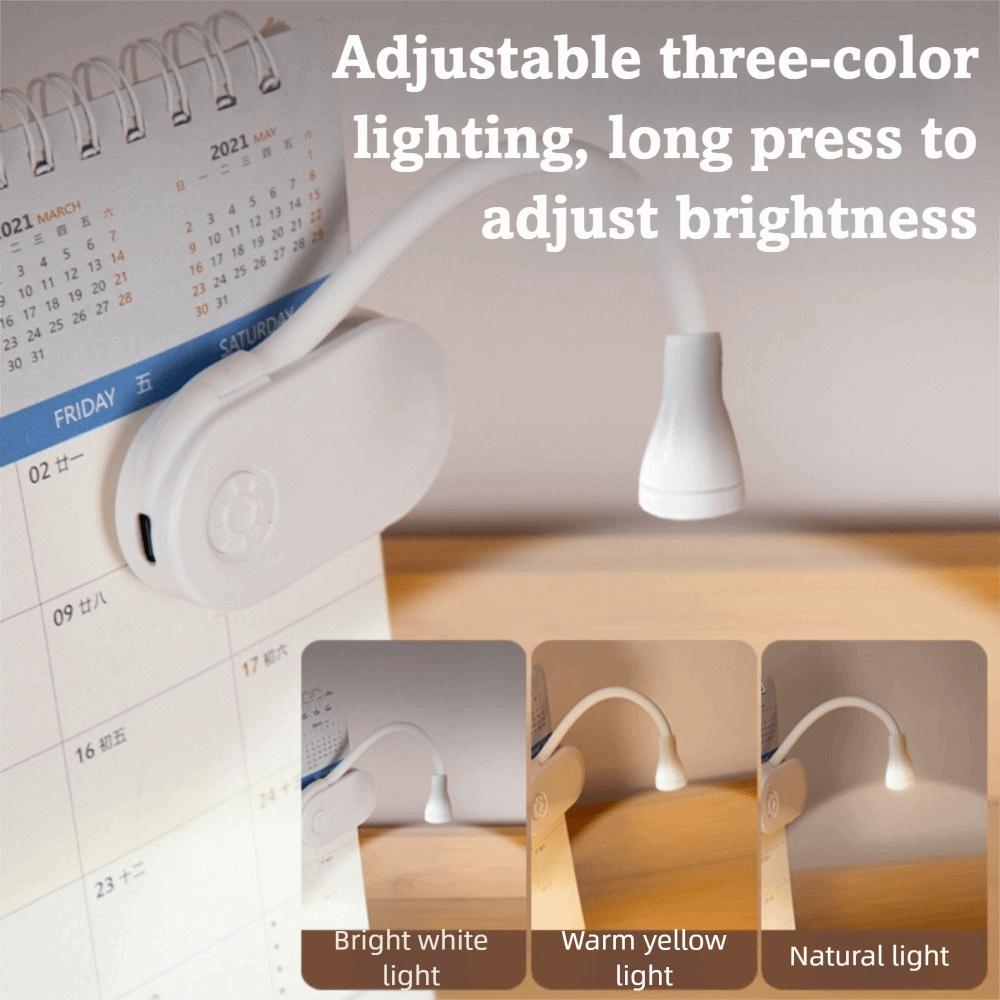 Rechargeable LED Book Light Dimmable Clip Light Portable Eye-care Light Book Reading
