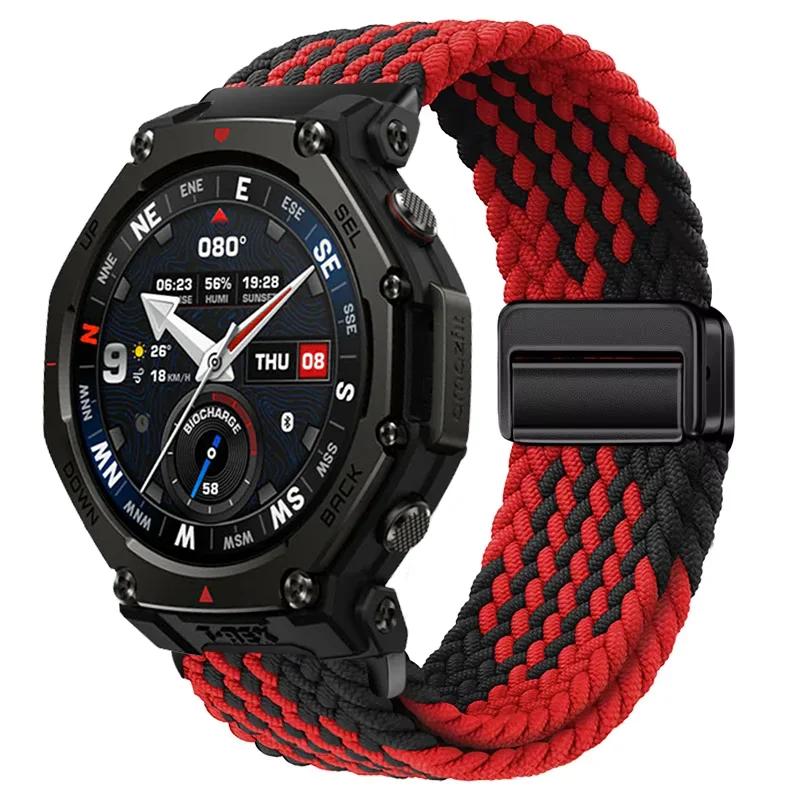 20/22mm Nylonový řemínek pro Amazfit Helio/T-Rex3 Pro 48/44mm Pásek s magnetickou přezkou Amazfit Active 2/2 Square/Balance 2 Náramek