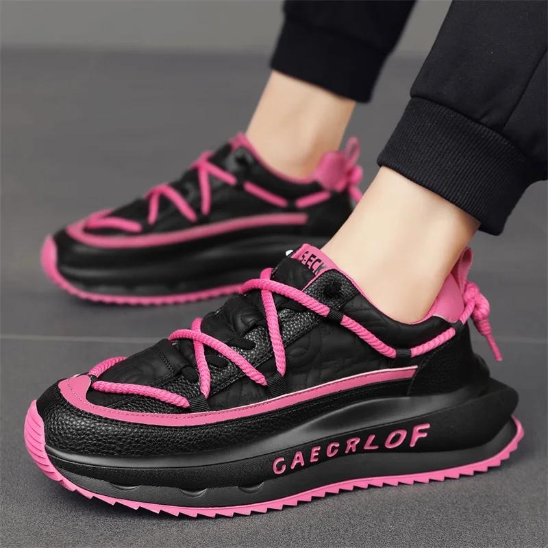 2024 New Men's Sports Shoes Thick Sole Fashion Casual Running Shoes Size 39-44 Men's New Personalized Lacing Casual Shoes