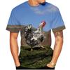 3D Printed Personality Rooster T Shirt For Men Funny Animal Pattern Tees Summer Loose Round Neck Tops Short Sleeve Kids T-Shirts