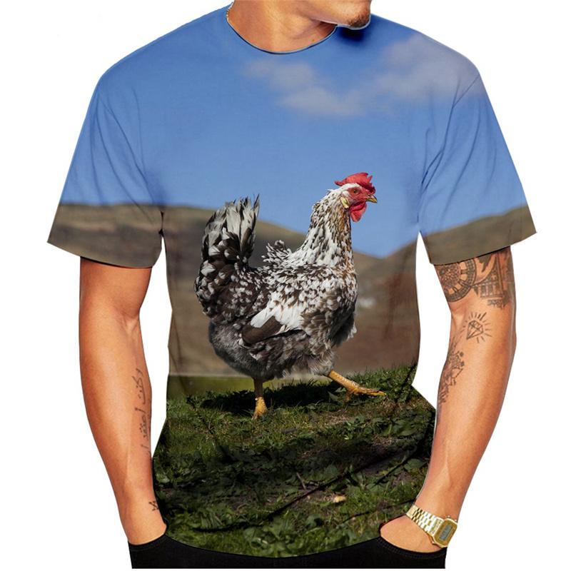 3D Printed Personality Rooster T Shirt For Men Funny Animal Pattern Tees Summer Loose Round Neck Tops Short Sleeve Kids T-Shirts