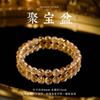Natural Yellow Tower Crystal Bracelet from Bafanglaicai, Wealth-Attracting Treasure Bowl, Wealth-Bringing Bead Jewelry, Hand Ornament, Gift Bracelet